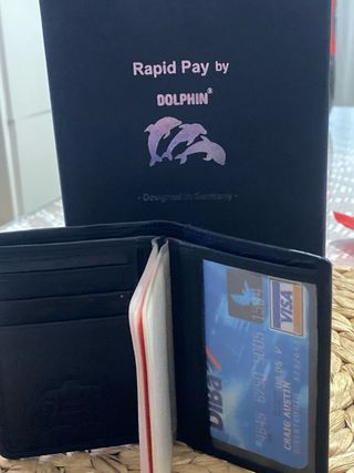 Monedero/Tarjetero Hombre Dolphin Negro/Marrón