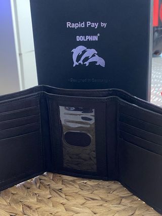 Monedero/Tarjetero Hombre Dolphin Negro/Marrón