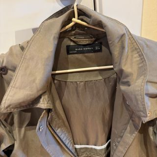Zara Trench Mujer Talla L Verde caqui