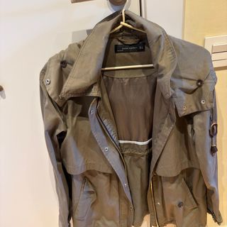 Zara Trench Mujer Talla L Verde caqui