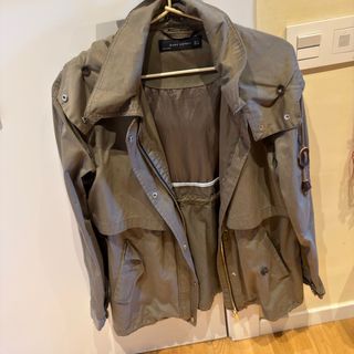 Zara Trench Mujer Talla L Verde caqui