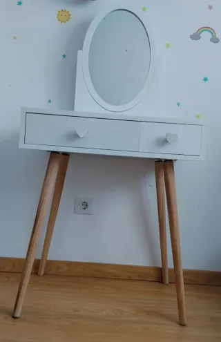 Tocador infantil madera con espejo