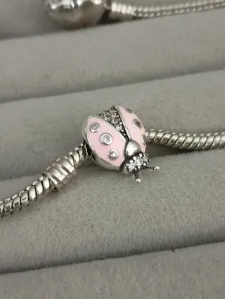 Charm mariquita rosa