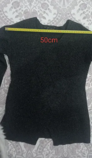 Jersey punto cuello pico manga larga