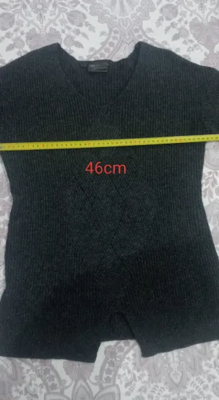 Jersey punto cuello pico manga larga