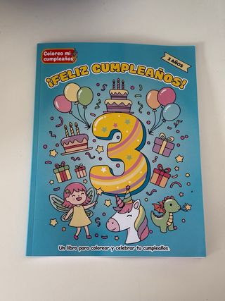 Libro para colorear “Feliz 3 cumpleaños!”