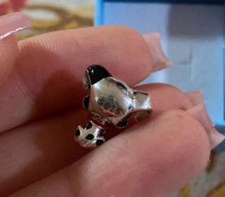 Charm Perro Plata y Negro