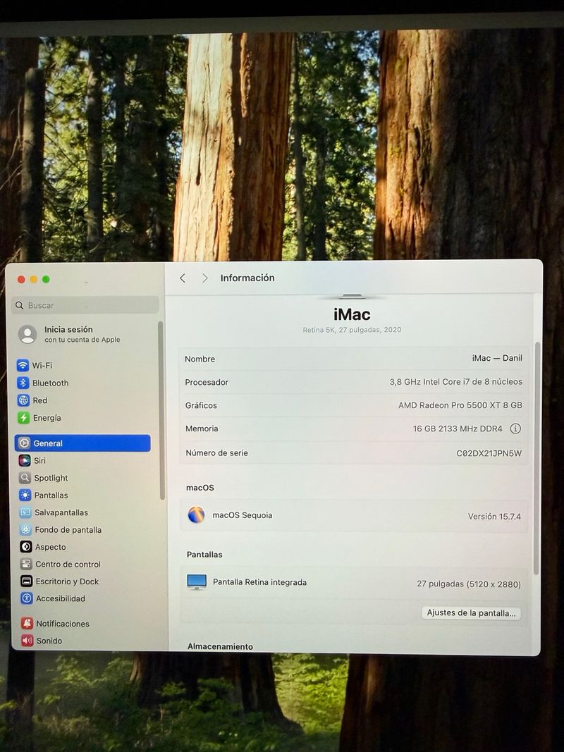 iMac 27 5K 2020 i7 16GB RAM Radeon Pro