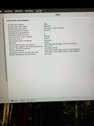 iMac 27 5K 2020 i7 16GB RAM Radeon Pro
