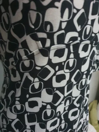 Vestito corto geometrico bianco e nero tg M