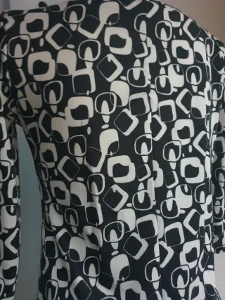 Vestito corto geometrico bianco e nero tg M