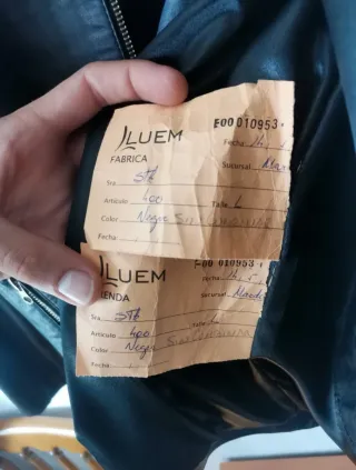 Chaqueta Cuero Negra Argentina Talla L