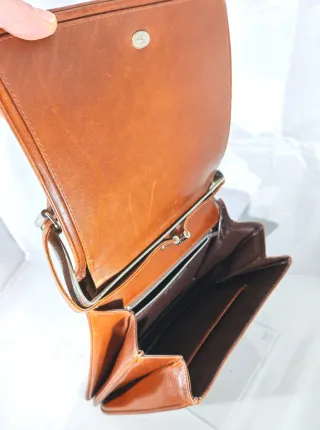 Borsa a spalla vintage anni 80 marrone