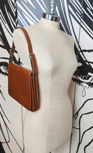 Borsa a spalla vintage anni 80 marrone