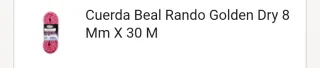 Cuerda Beal Rando Golden Dry 8mm X 30m