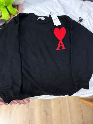 Jersey Ami Paris Corazón Rojo Negro