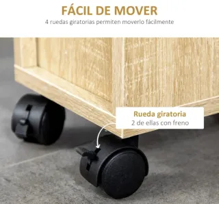 Armario estrecho con ruedas