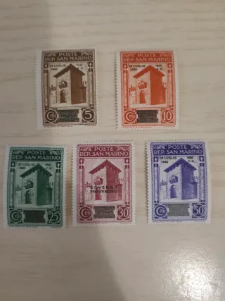 5 Francobolli San Marino 1943