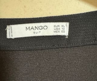 Vestido Túnica Mango Escote V Negro T. XL