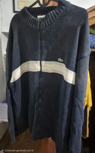 Suéter Lacoste Azul y Blanco Rayas