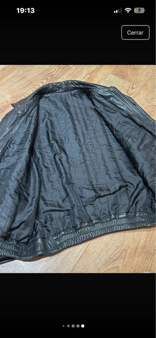 Chaqueta Piel Vintage Oversize XL Negra