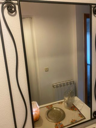 Espejo de hierro forjado negro