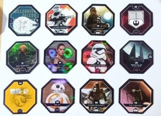 LOTE3 de 12 CROMOS NUEVOS OCTAEDRICOS DE STAR WARS