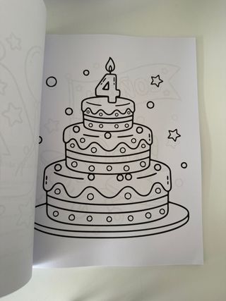 Libro para colorear “Feliz 4 cumpleaños!”