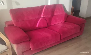 Sofá 3 plazas rosa 220cm