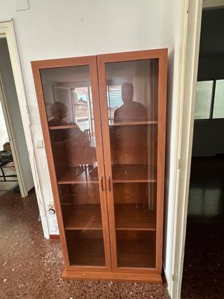Vitrina de madera y cristal