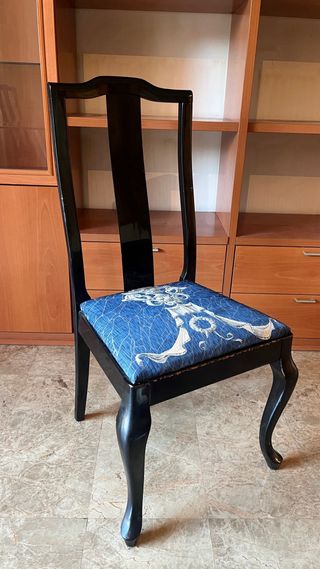 Conjunto 6 sillas comedor madera tapizadas