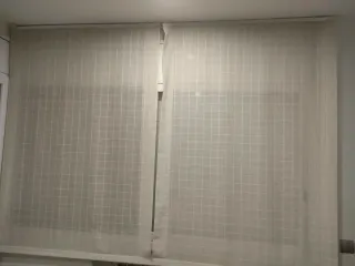 Cortinas comedor estor cuadrícula beige (son dos)