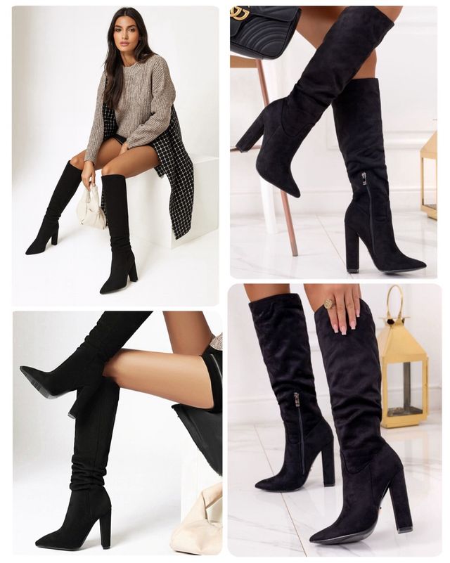 Nuevas Botas altas tacón en negro talla 37