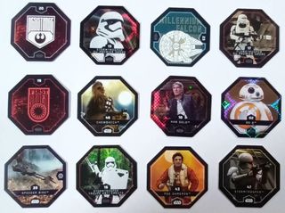 LOTE4 de 12 CROMOS NUEVOS OCTAEDRICOS DE STAR WARS
