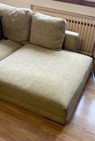 Sofá Chaise Longue Beige Tela