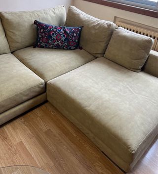 Sofá Chaise Longue Beige Tela