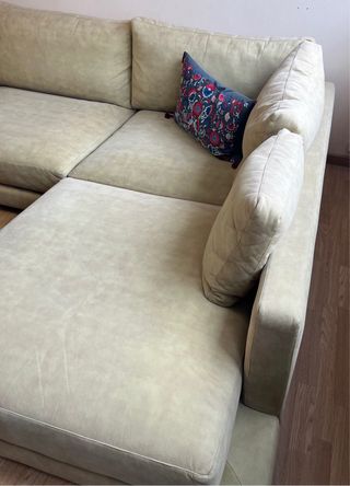 Sofá Chaise Longue Beige Tela