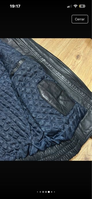 Chaqueta Piel Alji-Piel Azul Marino Talla L