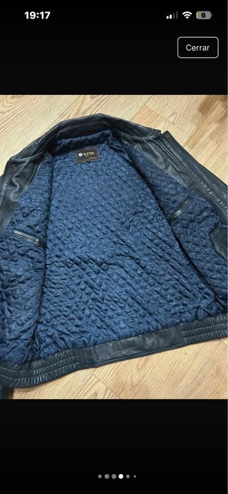 Chaqueta Piel Alji-Piel Azul Marino Talla L
