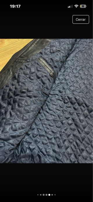 Chaqueta Piel Alji-Piel Azul Marino Talla L