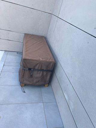 Arcón de jardín de madera de teca, regalo de funda