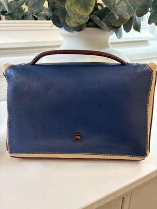 Bolso Purificación Garcia P.G. Azul y Beige