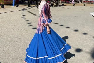 Traje Flamenca Azul Hecho a Mano
