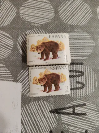 Sellos España 3 Pesetas Oso Pardo