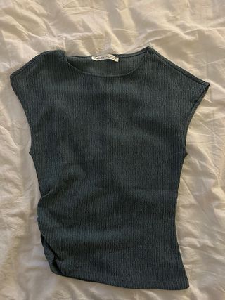 Pull&Bear Camiseta Azul Texturizada