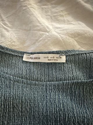 Pull&Bear Camiseta Azul Texturizada