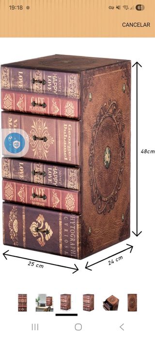 Organizador Joyero Estilo Libro Vintage