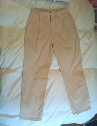 Pantalón chino pinzas mujer