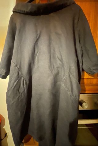 Camicia lunga donna lino blu