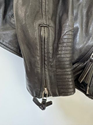 Chaqueta de Piel Negra Mujer